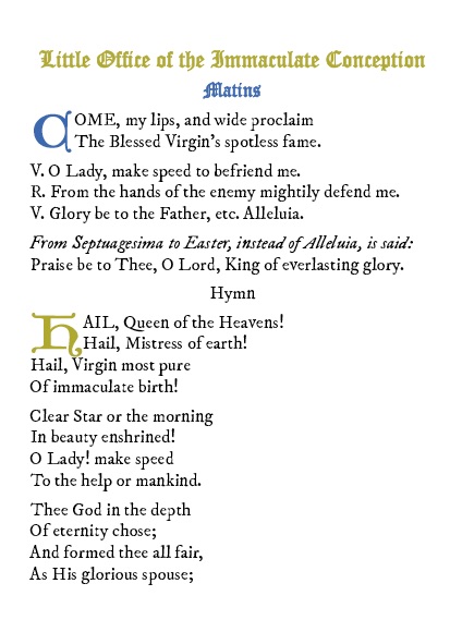 Immaculate Conception Prayers and Devotions