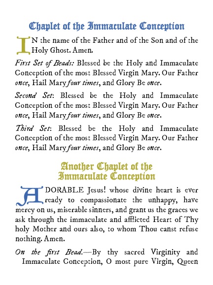 Immaculate Conception Prayers and Devotions