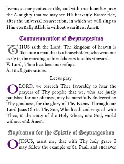 Septuagesima Prayers and Devotions
