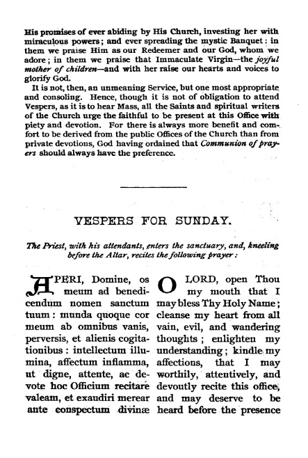 The Office of Vespers